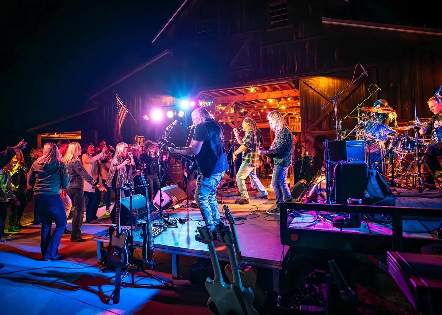 Night outdoor concert performance